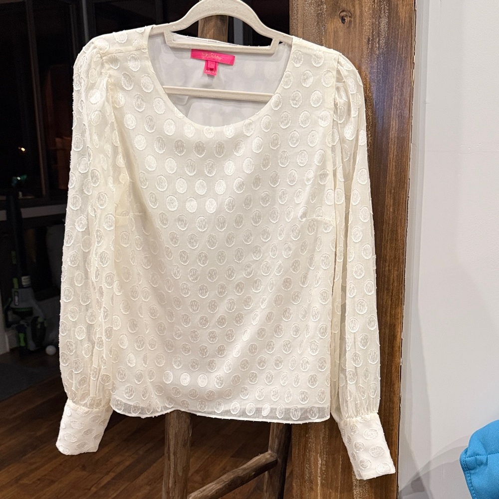 Lilly Pulitzer Ivory Textured Blouse